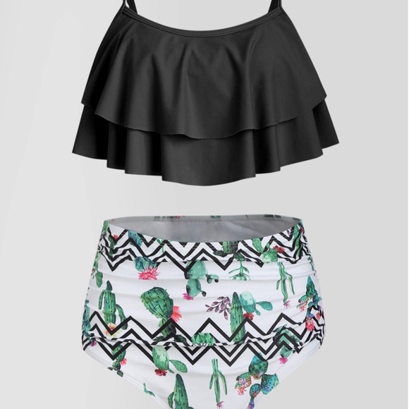 Cactus Print Ruched  Bikini Set - Picture 2 of 5